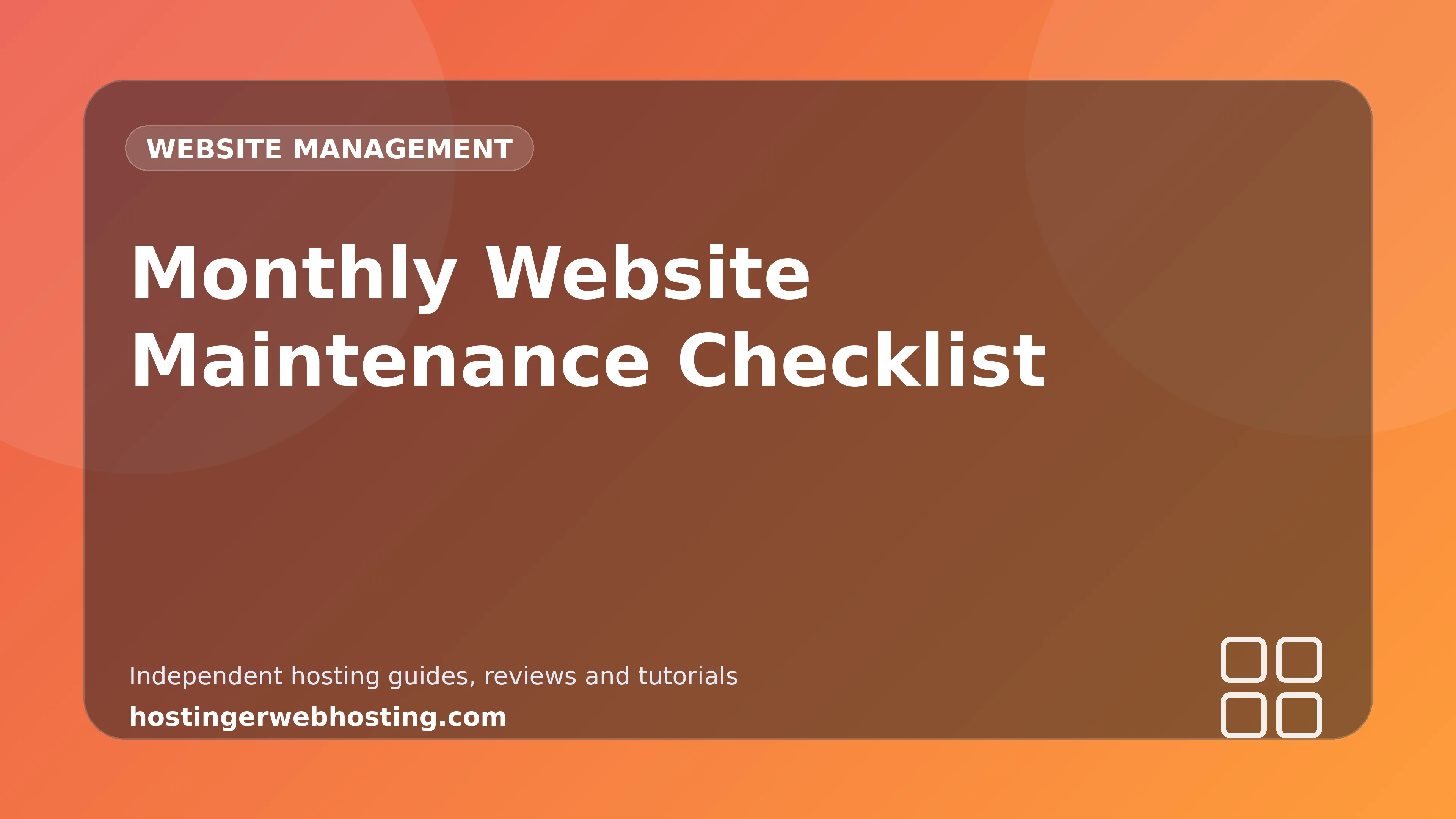 Monthly Website Maintenance Checklist